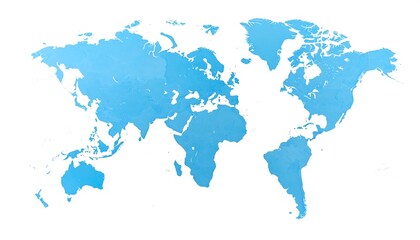 Obraz premium Global map with blue watercolor.