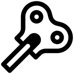 Automaton. Outlined stroke vector icon with black-filled details.