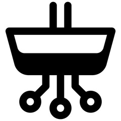 Commerce. Outlined stroke vector icon with black-filled details.
