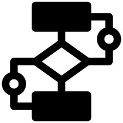 Obraz premium Algorithm. Outlined stroke vector icon with black-filled details.