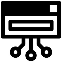 Web feed. Outlined stroke vector icon with black-filled details.