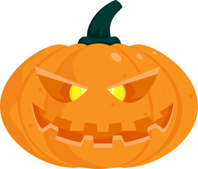 pumpkin with face halloween decoration element