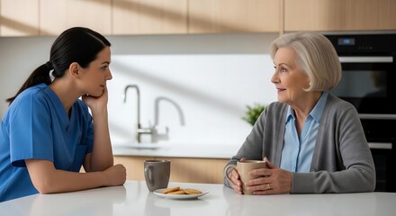 Fototapeta premium A Shared Cup of Tea, Filled with Stories and Warm Companionship