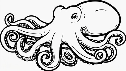 “Vintage Octopus Illustration | Detailed Marine Life Engraving in Retro Woodcut Style”
