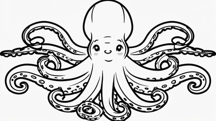 “Vintage Octopus Illustration | Detailed Marine Life Engraving in Retro Woodcut Style”