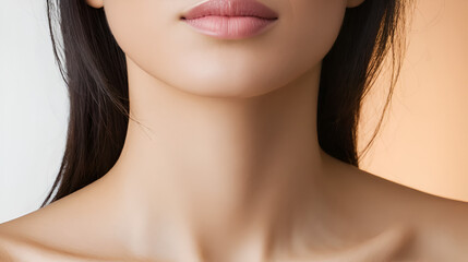 Fototapeta premium Studio close up of neck of beautiful woman
