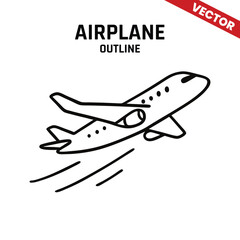 Airplane silhouette in vector, simple and clean outline perfect for aviation and transportation logos.