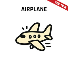 Airplane with Yellow and Beige Design Flying in a Fun and Friendly Style