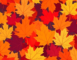 Obraz premium Vibrant autumn leaves in various shades of red, orange, and yellow