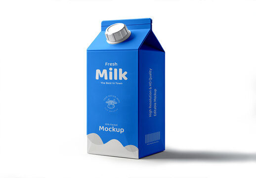Milk Carton Box Packaging Mockup