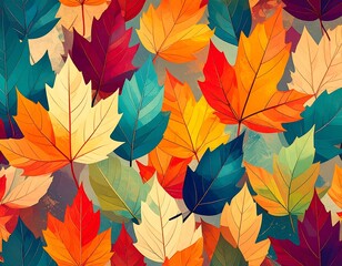 Vibrant autumn leaves pattern