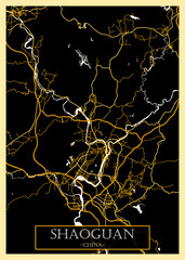 Shaoguan China City Map. landmark travel downtown, city modern painting, artistic creative art, conceptual fantasy contemporary, graphic digital artwork,