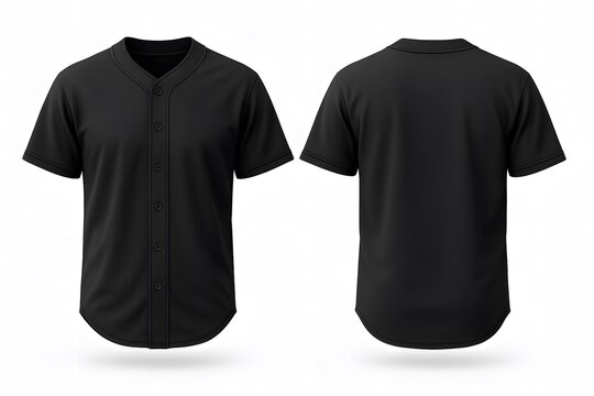 Black Baseball Jersey Mockup Front and Back | Professional Realistic Sportswear Template for Fashion and Team Apparel