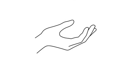 Elegant open palm gesture conveying offering support or receiving, symbolizing generosity and care in a minimalist design