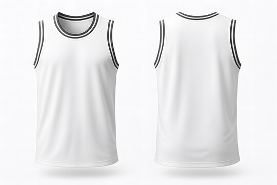 White Basketball Jersey Mockup Front and Back | Realistic Minimal Sportswear Template for Teamwear and Branding