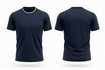 Naklejka premium Navy Blue Soccer Jersey Mockup Front and Back | Professional Realistic Football Teamwear Template for Sports Branding