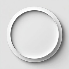 White circular frame on light gray background