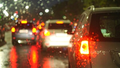 Rainy night traffic jam (1)