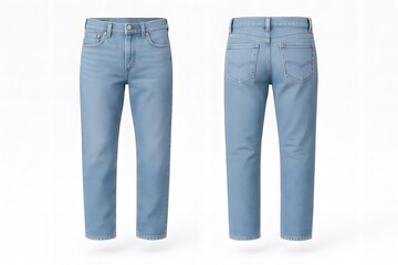 Floating Blue Jeans Mockup | Realistic Denim Pants Template for Clothing Fashion Design and Apparel Branding