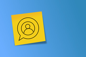 a yellow square card with a black minimalist icon of a smartphone displaying a user profile symbol. It represents mobile accounts, digital identity, or user login. user. log in. sing in. account. icon