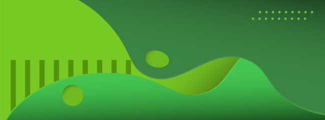 abstract green background, 3D paper cut style, for  flyers, covers, banners design.  for save world, environmental concepts. Vector illustration