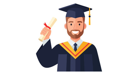 Smiling graduate holding diploma after graduation a happy student with a degree celebrating success at university ideal for education and scholarship themed content.