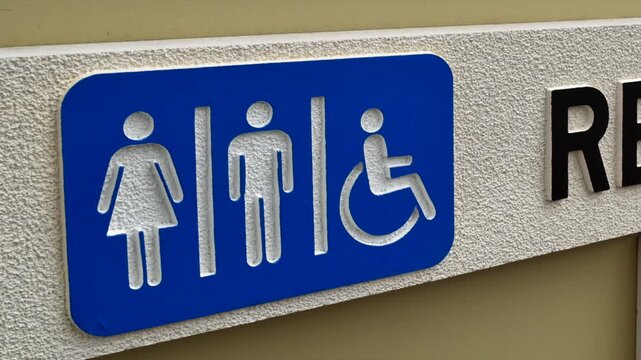 Signs to the restrooms 