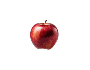 Red fresh apple on transparent background