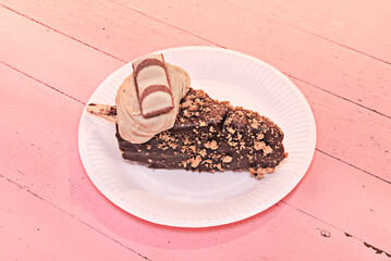 Vegan chocolate cake with avocado, dates, and cashew cream, dairy-free and gluten-free