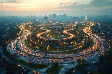 Elevated Roads With Heavy Night Traffic