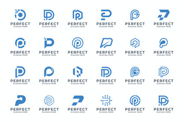 collections of strong and modern p logos for business branding.
