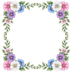 vector seamless pattern with flowers