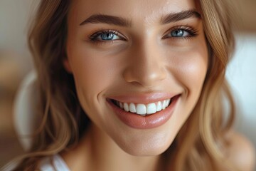 Bright Smiling Woman Close-Up