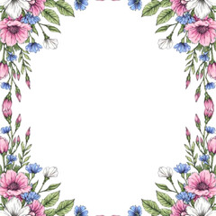 vector seamless pattern with flowers