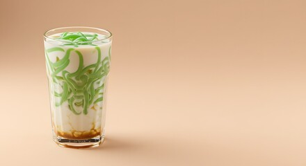 Cendol Dessert Drink with Coconut Milk and Palm Sugar