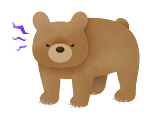 爪を出してこちらを見る怖いクマのイラスト
