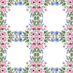 vector seamless pattern with flowers