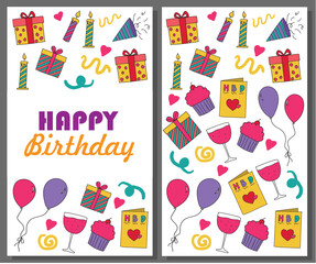 Design of Two sided Birthday Card. Vector
