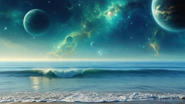 Otherworldly coastal scene