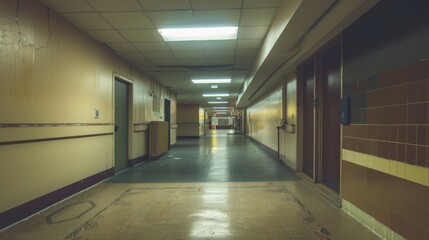 Backrooms creepy three dimensional design. Liminal space  abstract interior. Alone in abandoned building 3d render illustration, nightmare or a bad dream. Game concept