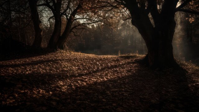 Autumnal forest scene