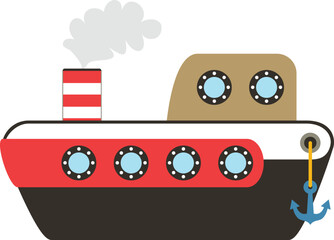 vector illustration of ship