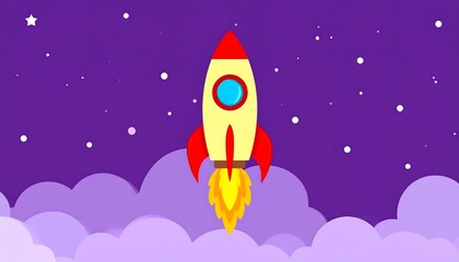 Rocket launching with space, and night sky.