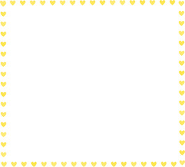 Yellow Heart Border Frame – Bright Decorative Outline for Valentine, Wedding Invitations, and Greeting Templates