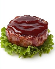 Meat Patty with Sauce on Lettuce