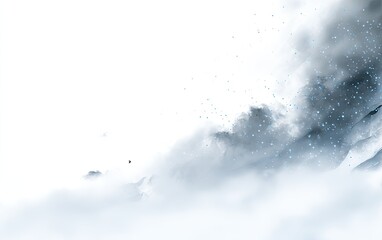 Abstract stormy cloudscape, light gray and dark gray tones, with light blue specks