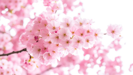 Cherry Blossom Flowers in Full Bloom with Soft Pink Petals
