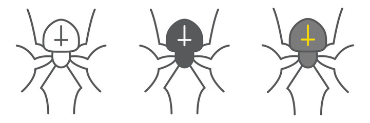 Spider icon collection, halloween and scary, arachnid sign vector set graphics, editable stroke linear icon, eps 10