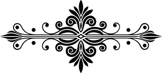 Elegant Decorative Ornament Design Element in Black and White