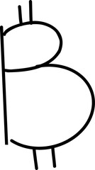 Money doodle drawing, hand drawn sketch. 